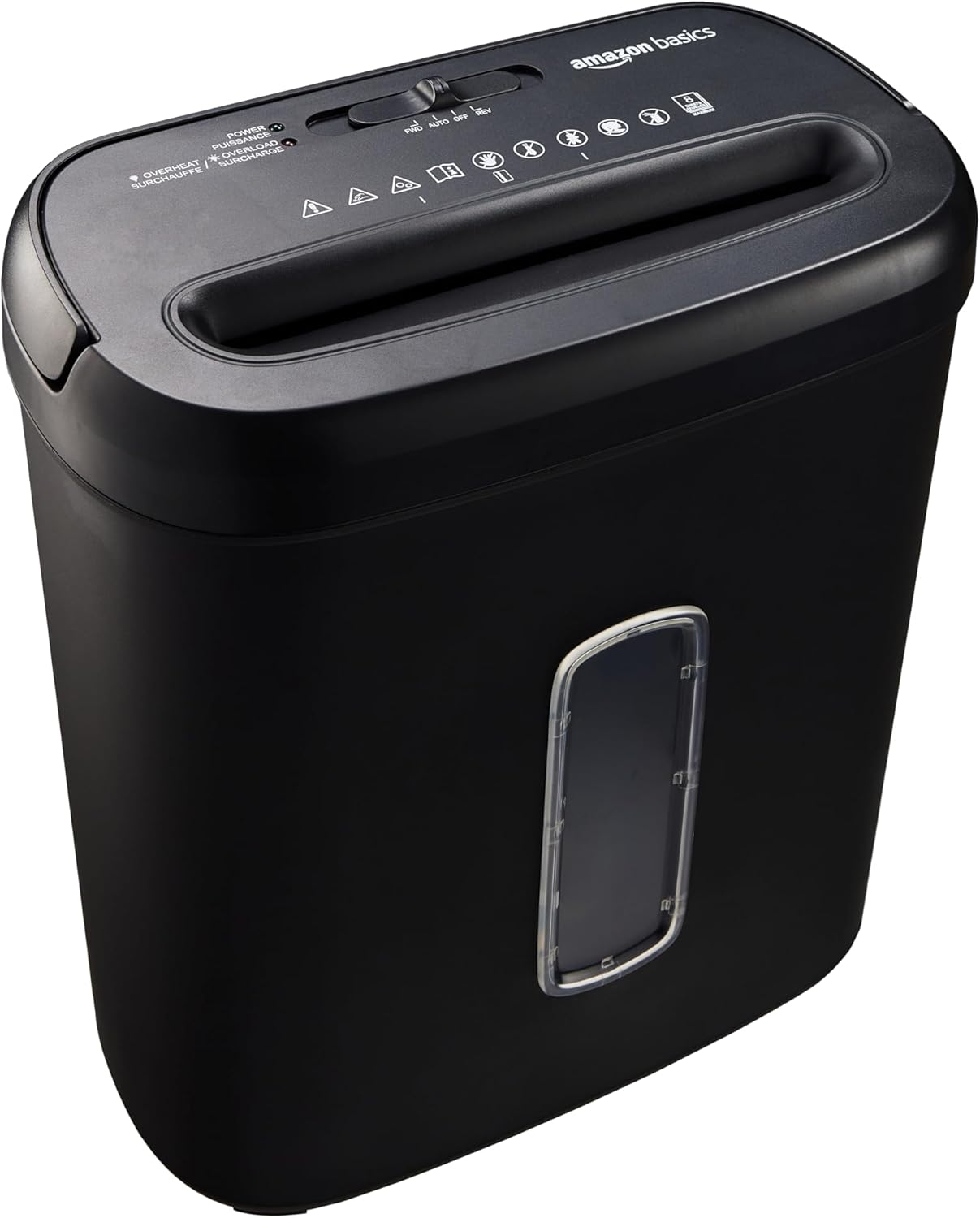 Amazon Basics 8-Sheet P-4 Cross-Cut Shredder, Black