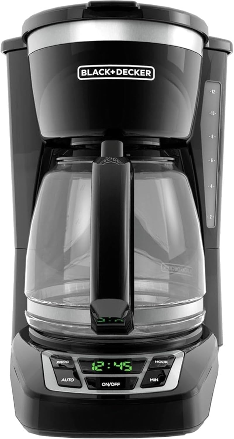 BLACK+DECKER CM1160B 12-Cup Programmable Coffee Maker, Black